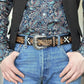 Men's Western Belt with Fur Detail – Full Grain Leather