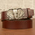 Western Cowhide Leather Belt - Elephant Buckle Statement
