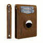 Men’s Genuine Leather Slim Bifold Wallet with Airtag Holder, RFID Blocking, Front Pocket Wallet