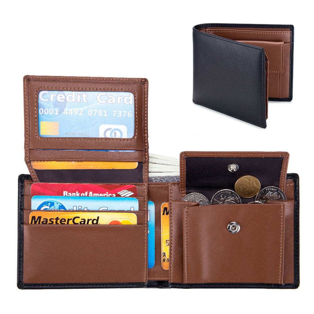 Men’s Short Trifold Wallet | Genuine Leather First Layer Cowhide