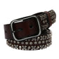 Punk Skull Rivet Cowhide Belt for Men