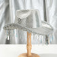 Western Cowboy Hat Sequined Tassel XINGX Design Floppy Hat