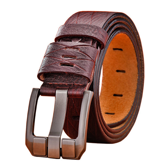 Men’s Versatile Double Skin Leather Casual Belt