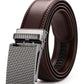 Adjustable Holeless Leather Statement Belt