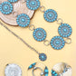 Women's Turquoise Concho Silver Chain Belt