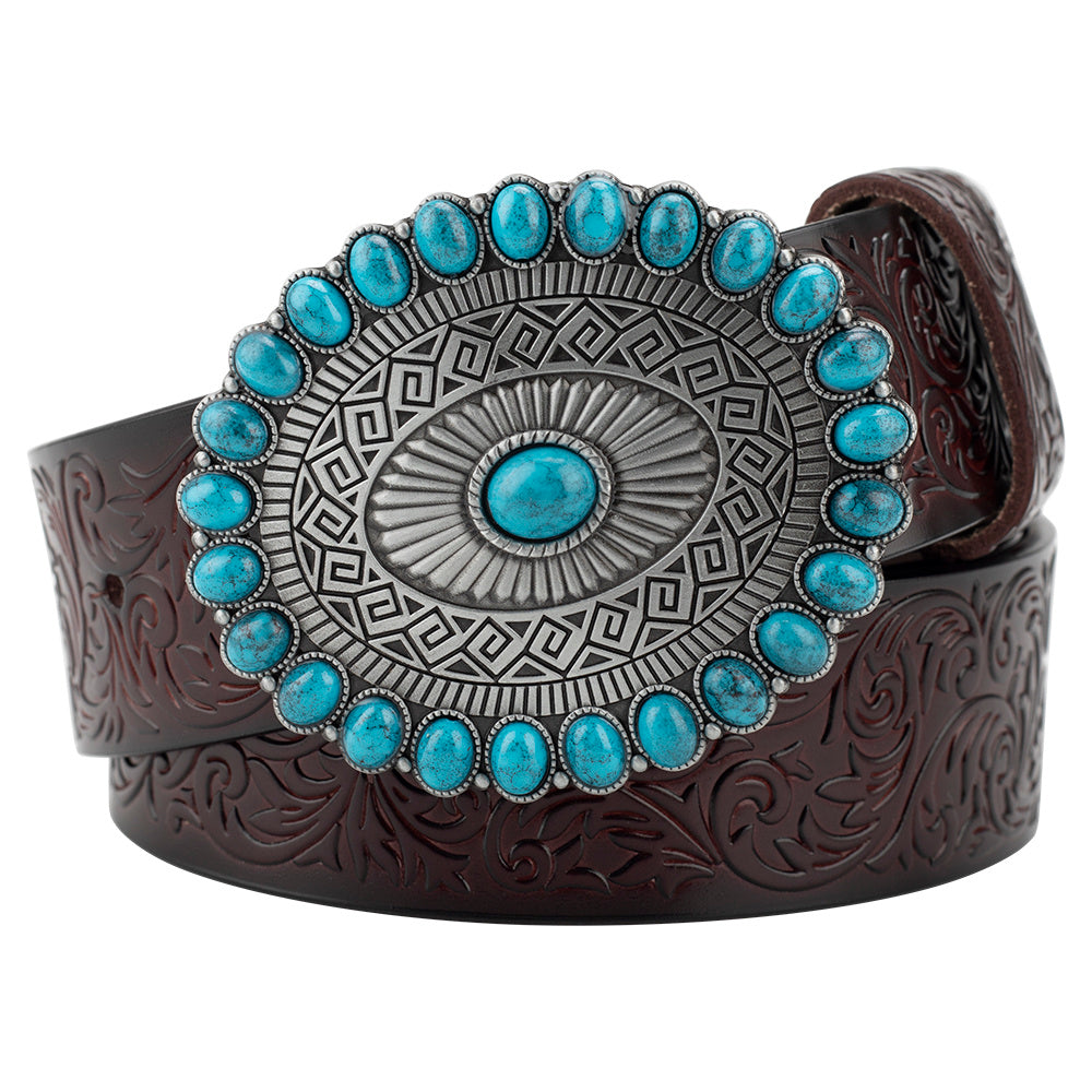Embossed Women's Decorative Belt European And American Style Retro