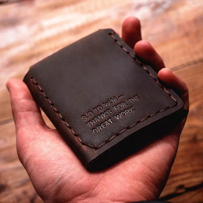 Personalized Retro Day Dreamer Horse Leather Trifold Wallet – Genuine Cowhide
