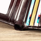 Men’s Genuine Leather Trifold Wallet – No Zipper, Coin Pocket, Slim & Compact Design in Black & Brown