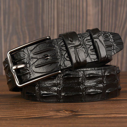 Men’s Luxury Cowhide Leather Belt – Square Buckle