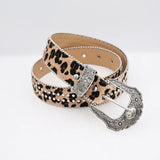 Western Leopard Print PU Leather Belt - Adjustable Statement Fit
