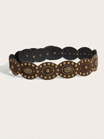 Women's Boho Disc Concho Leather Belt