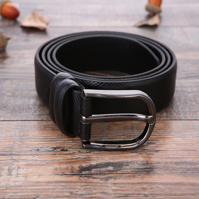 Men's Fashion Business Belt with Alloy Pin Buckle