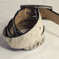 Black & White Hair-On Hide Leather Belt - Gunmetal Buckle