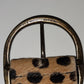 Cheetah Print Hair-On Hide Skinny Belt - Bronze Buckle