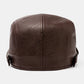 Adjustable Leather Beret Flat Cap - Ivy Newsboy Style