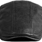 Adjustable Leather Newsboy Flat Cap - Gatsby Driving Style
