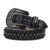 All-Black Rhinestone Star Studded Western Belt - Genuine Leather
