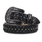 Western Genuine Leather Belt - Black Rhinestone Star Style