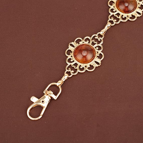Amber Gemstone Filigree Chain Belt - Vintage Boho Belt