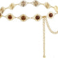 Amber Gemstone Filigree Chain Belt - Vintage Boho Belt