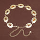 Amber Gemstone Filigree Chain Belt - Wide Vintage Style