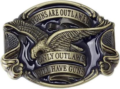 American Flag Eagle Western Belt Buckle for Men - Durable Zinc Alloy