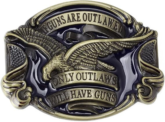 American Flag Eagle Western Belt Buckle for Men - Durable Zinc Alloy