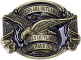 American Flag Eagle Western Belt Buckle for Men - Durable Zinc Alloy