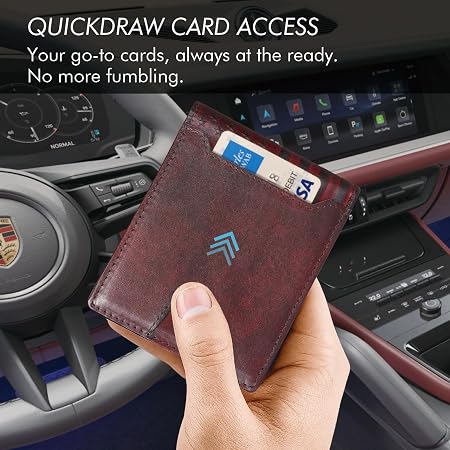 American Flag Full Grain Leather Bifold Wallet with RFID Blocking