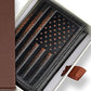 American Flag Full Grain Leather Trifold Wallet with RFID Blocking