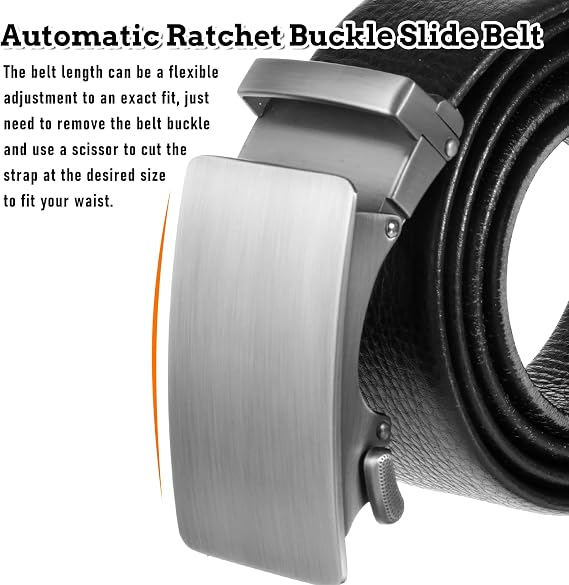 Matte Silver 35mm Ratchet Belt Buckle for Men