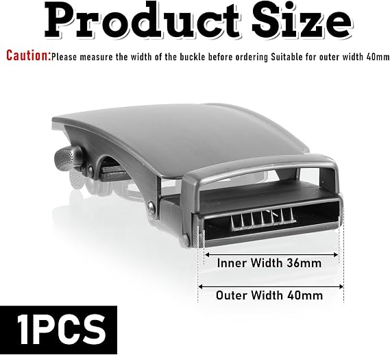 Matte Silver 35mm Ratchet Belt Buckle for Men