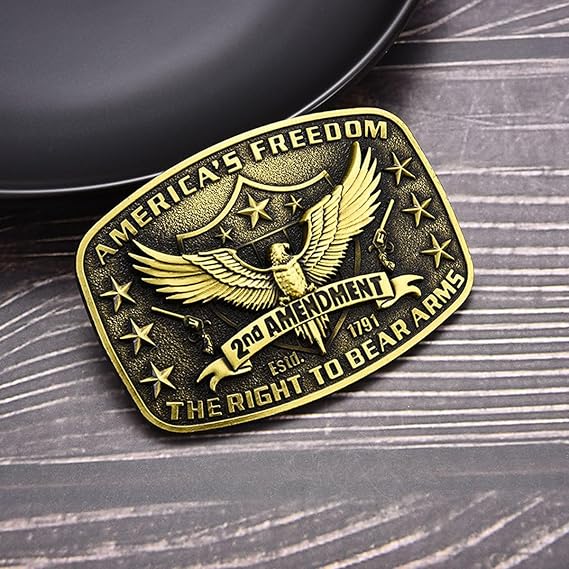American Freedom Western Cowboy Belt Buckle for Men, Women - Zinc Alloy