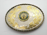 American Legion Western Belt Buckle Gold Tone