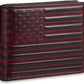 American Flag Full Grain Leather Bifold Wallet with RFID Blocking