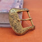 Antique Brass Western Cowboy Floral Belt Buckle 5-Piece Set for 1.5" Belts