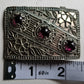 Antique Filigree Ruby Glass Flower Buckle - Statement Piece