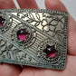 Antique Filigree Ruby Glass Flower Buckle - Statement Piece