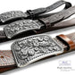 Antique Floral Rope Edge Buckle - Rhinestone Western