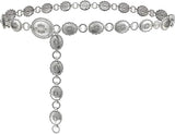Antique Gold Silver Disc Concho Belt - Boho Cowgirl Style
