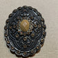 Antique Oval Filigree Belt Buckle - Brass