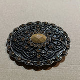 Antique Oval Filigree Belt Buckle - Brass