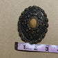 Antique Oval Filigree Belt Buckle - Brass