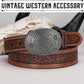Antique Silver Floral Western Buckle - Heavy-Duty Alloy