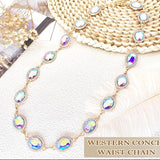 Rhinestone Gold Chain Belt - Elegant Sparkly Waist Chain