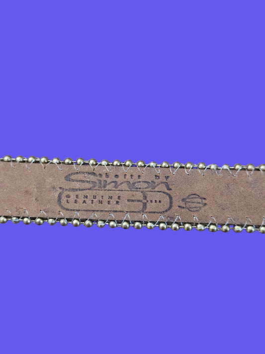 Vintage Leopard Print Hair-On Hide Belt - Gold Buckle
