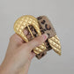 Vintage Leopard Print Hair-On Hide Belt - Gold Buckle