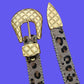 Vintage Leopard Print Hair-On Hide Belt - Gold Buckle