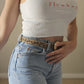 Vintage Leopard Print Hair-On Hide Belt - Gold Buckle