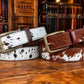 Handcrafted Cowhide Hair-On Leather Belt - Western Style